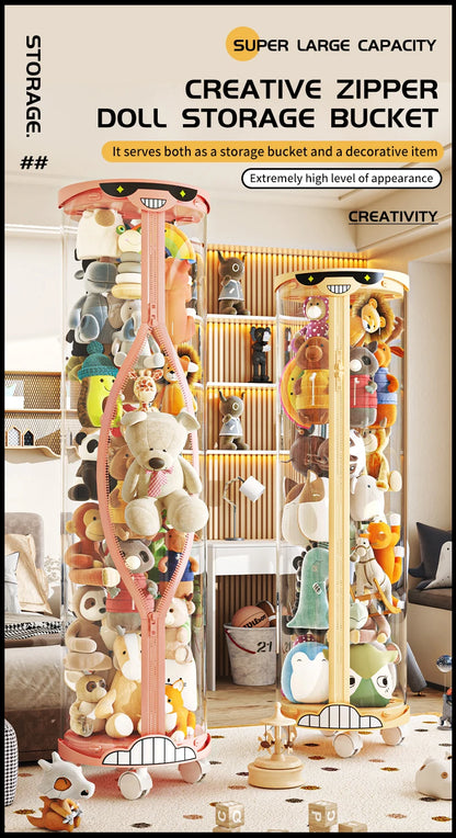 Extra Large Toy Storage Bucket Organize Home Plush Toys Neatly Sunglasses Smiley Design Top Can Place Figurines