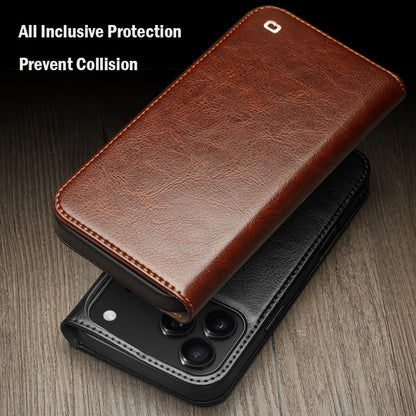 QIALINO Genuine Leather Flip Case for iPhone 17 Bracket Handmade Business Cover with Card Slots for iPhone 17 Pro Max/17 Air