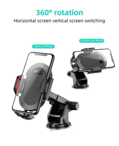 Universal Sucker Car Phone Holder 360° Rotation Windshield & Dashboard Mount Mobile Cell Support Bracket for Smartphones