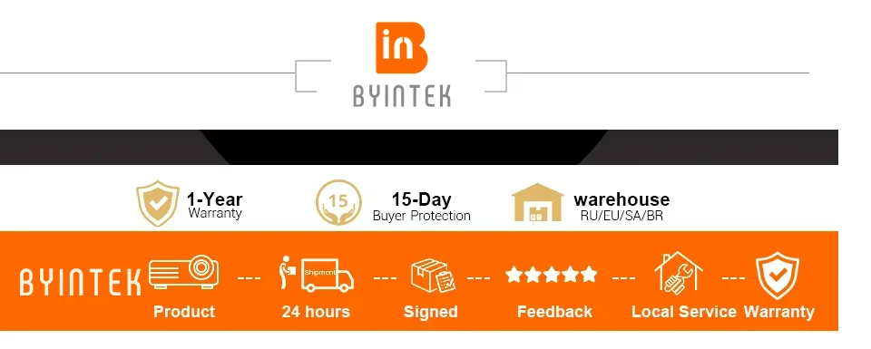 BYINTEK T5  Max Full HD 1080P Projector 4K 1000ANSI Android WiFi 6 Auto Focus ProfessionalBass Home Theater Projector for Video