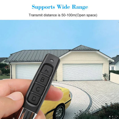 50-10PCS Remote Control 433MHz Car Key Garage Door Gate Opener Remote Control Duplicator Clone Cloning Code 4-Button Transmitter