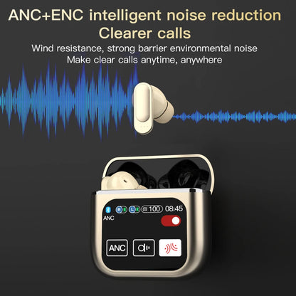 SE60 High quality Touch Screen ANC Wireless Earphones TWS Noise Cancelling Earbud Bluetooth 5.3 Long Battery life HiFi Headphone