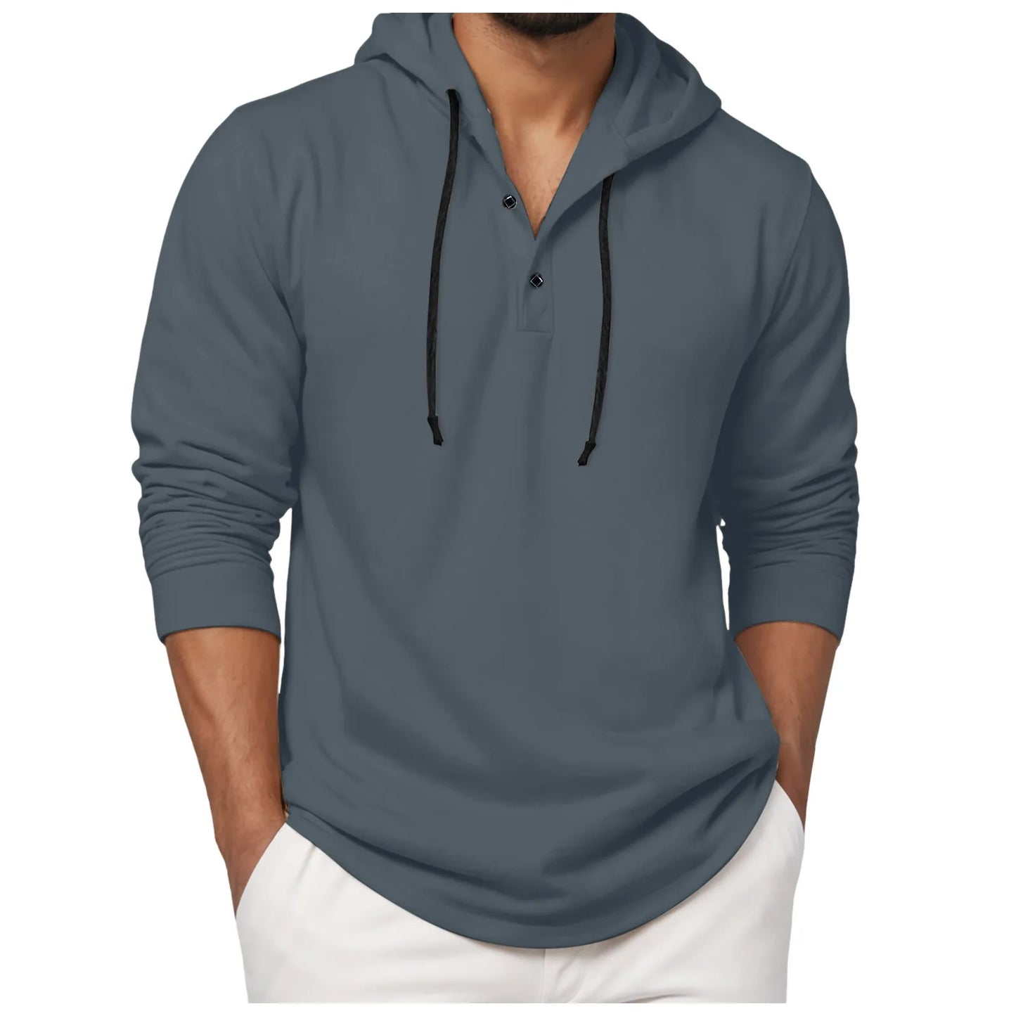 Men'S Hoodie Long Sleeve Button Shirt Casual Beach Yoga Sweatshirt Oversized Hoodie Sweatshirts Casual Shirts For Male Loose