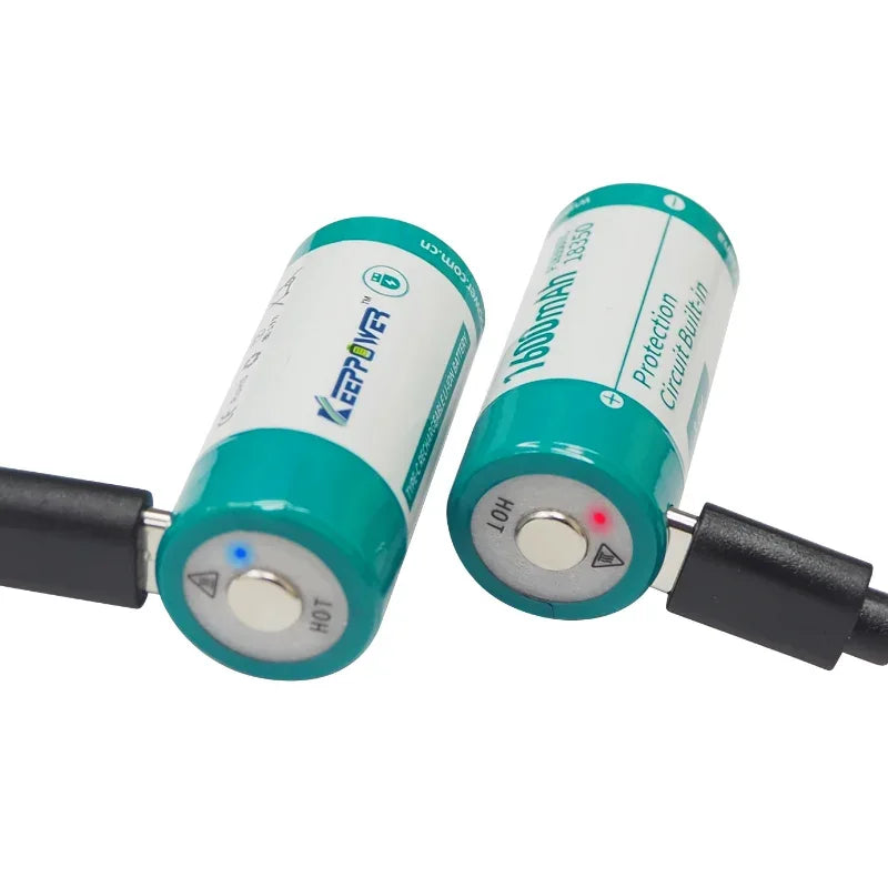 Keeppower P18350TC 1600mAh Batteries 3.6V Type-C Rechargeable Li-ion Battery for Flashlights Medical Devices Toys