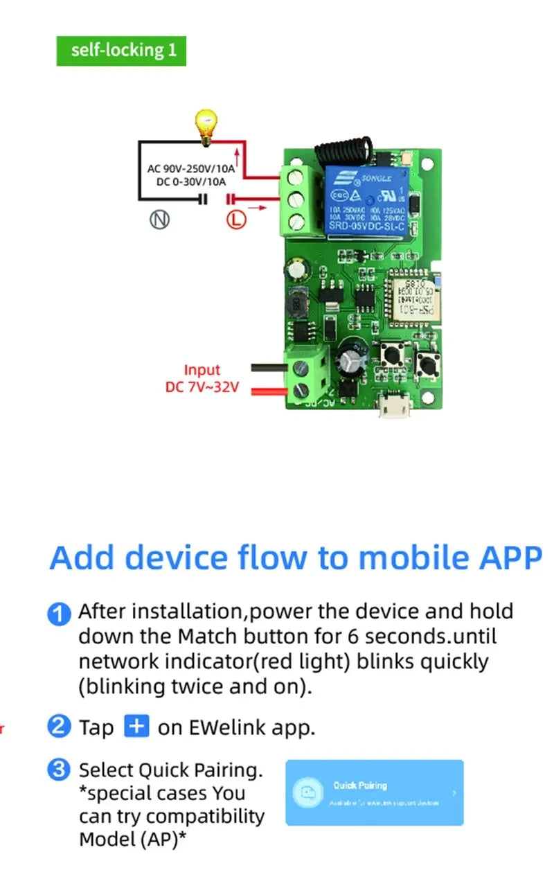 Ewelink WIFI Garage Door Opener Controller Smart Switch On Off Relay Module Gate Open Voice Control Alexa Google Home