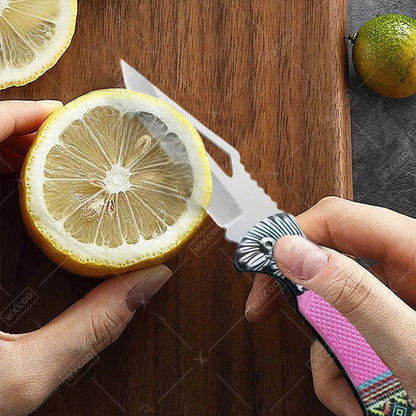 WXCOO Folding Knife Stainless Steel Cooking Kitchen Vegetable Knife Accessories Fruit Peeler Meat Cleaver Pocket Knife Kitchen