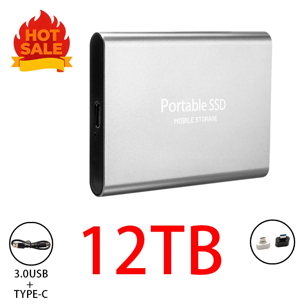 Highly cost-effective external hard drive, durable, efficient, and portable, with 256TB high-speed USB 3.1 Type C