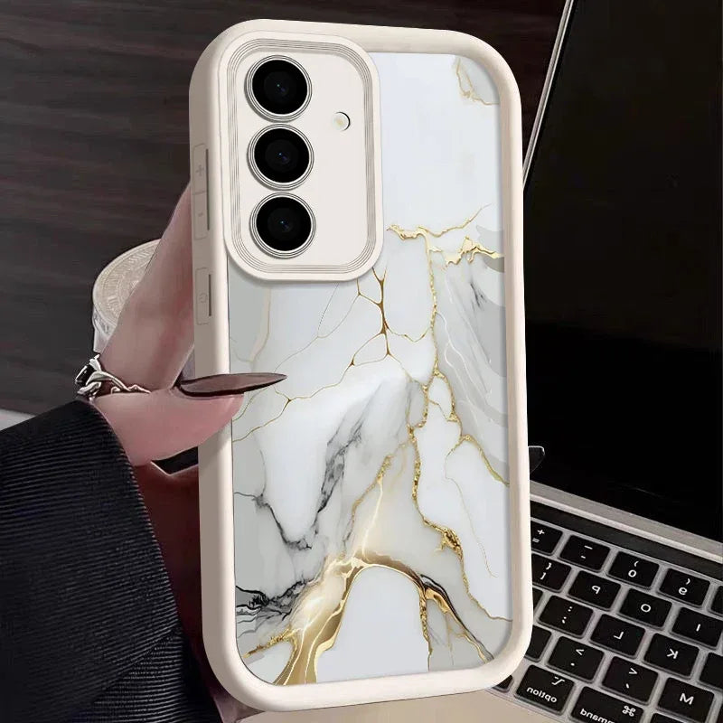 Marble Pattern Case For Samsung Galaxy S25 S24 S23 S22 Ultra Plus S21 S23 S20 FE A56 A55 A54 A53 A52 A34 A14 5G Silicone Cover