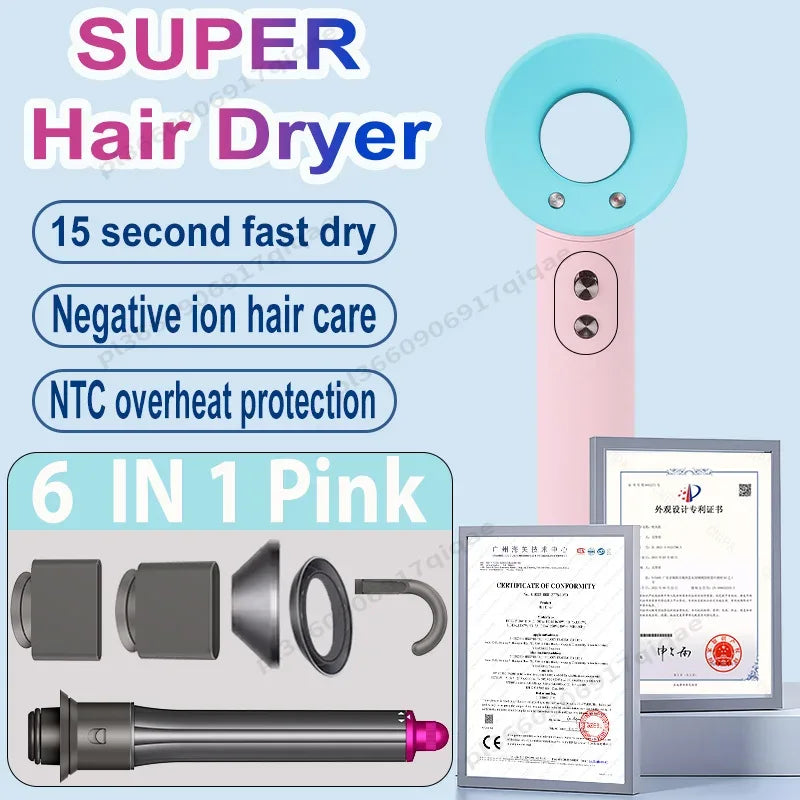 1600W Professinal Leafless Hair Dryer Negative Ion Hair Care Hairdryer Home Powerful Blow dryer Styling Toos Gift For Women