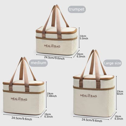 Portable lunch bag food insulated box Waterproof shoulder strap insulated box, hand-held lunch box bag, fresh aluminumA-DH