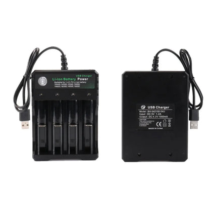 18650 Li-ion Battery Charger 2 3 4 Slots 110V 220V USB A Port For 18650 18700 Charging 3.7V Rechargeable Lithium Battery Charger