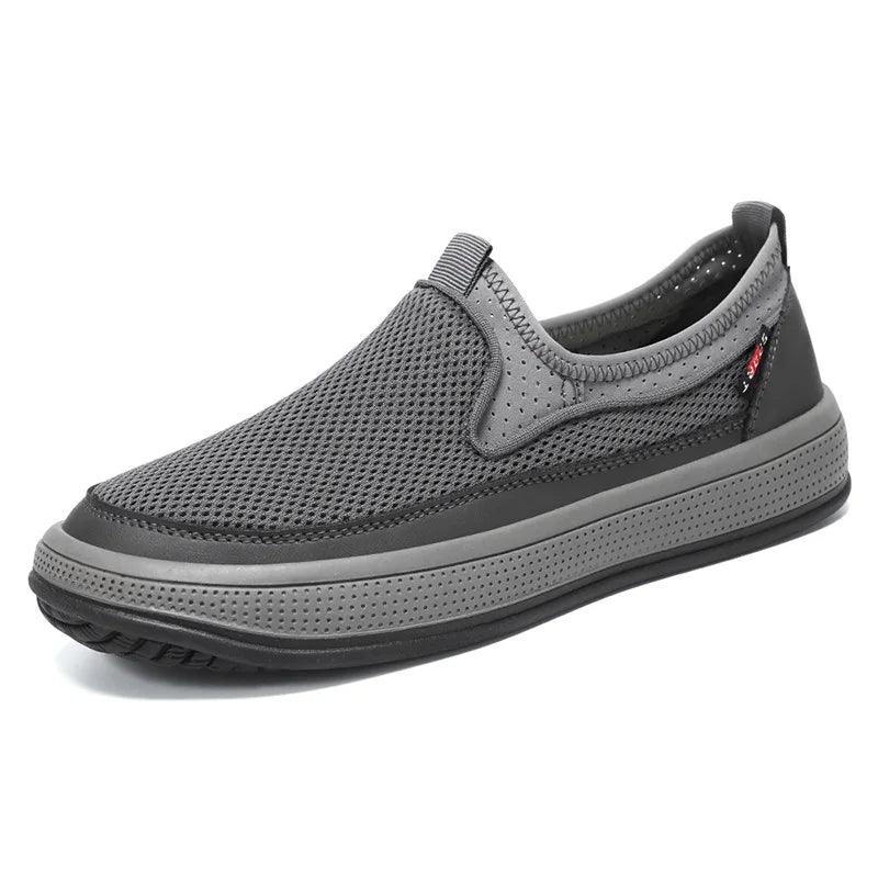 Men's mesh shoes 2026 summer new solid color versatile single shoe breathable soft sole lightweight casual shoes