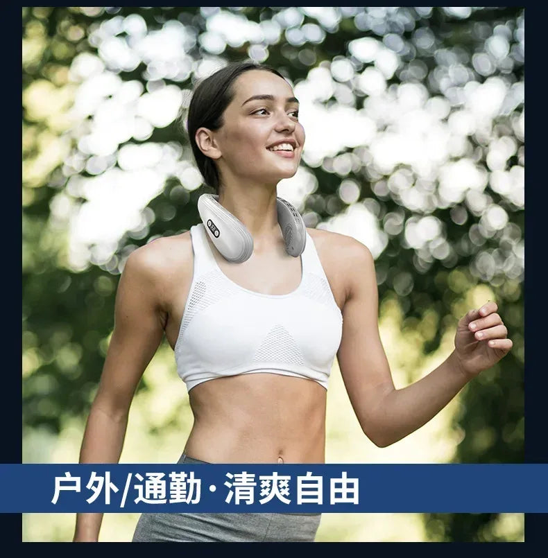 New Neck Air Conditioner Portable Neck Fan Rechargeable Semiconductor Cooling Bladeless Fan Outdoor Personal Fan Wearable Cooler
