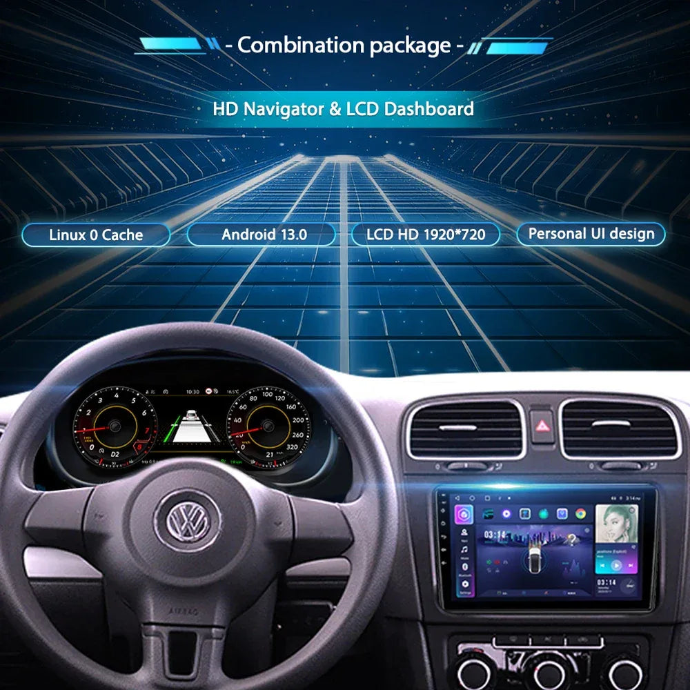 12.3'' LCD Digital Instrument Cluster for Volkswagen Maiden B6 B7 CC 2007 8 9 10 11 Years Ntg4.5 Car Radio Dashboard Cockpit