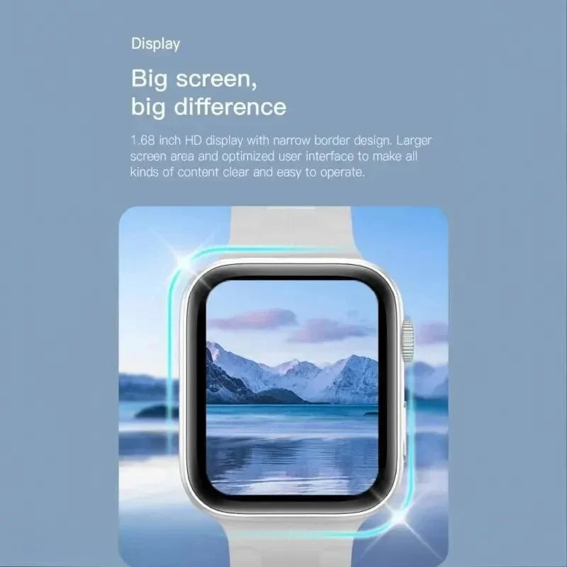 Montre connectée 2025 pour hommes et femmes, compatible Android et iOS, écran 1,73", appels Bluetooth, surveillance de la pression artérielle et de l'oxygène sanguin.