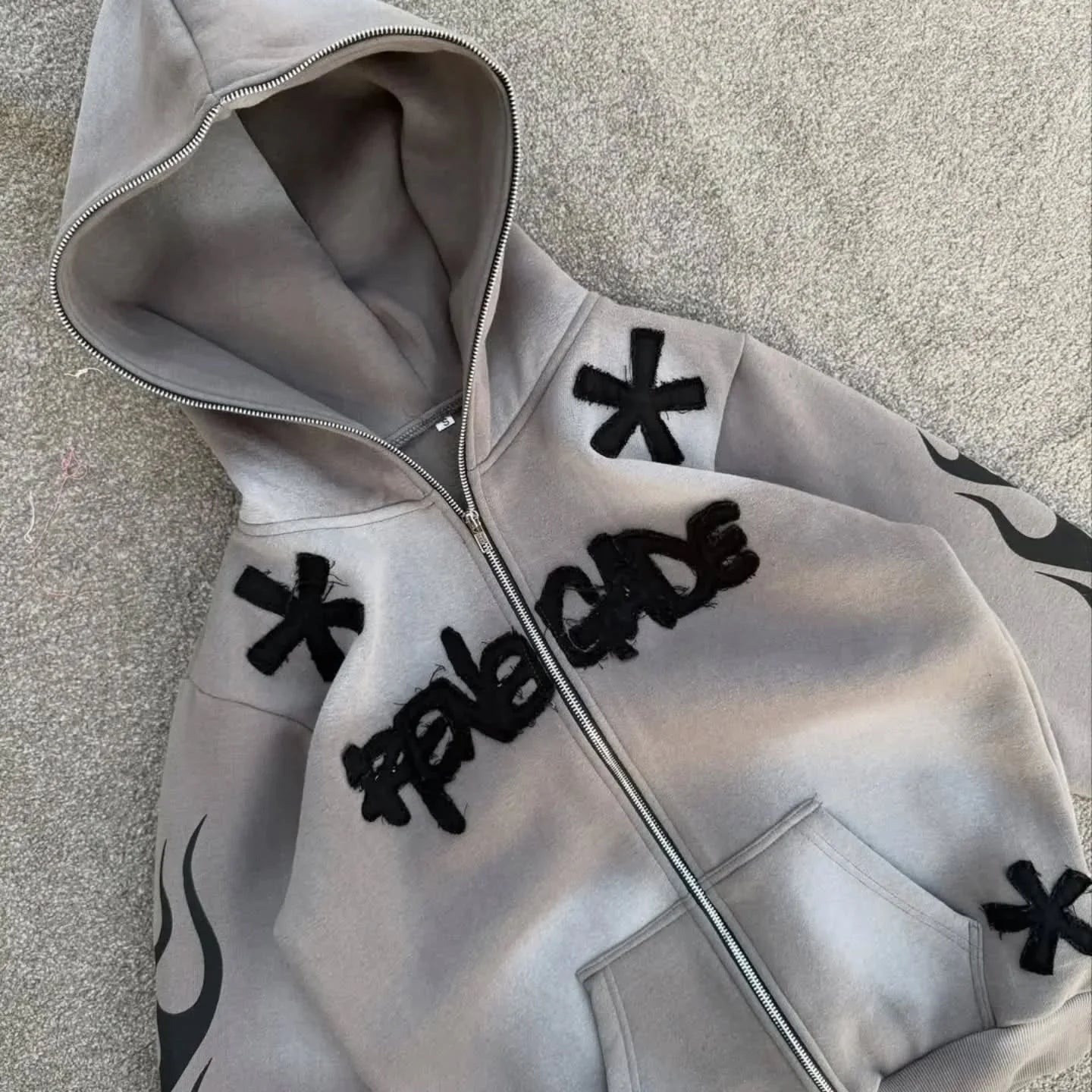 Retro Street Geometry Print Hoodie Original Design Patchwork Y2K Hip Hop Harajuku Style Casual Oversized Hoodie Male Tracksuit