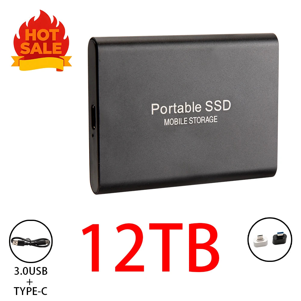 Highly cost-effective external hard drive, durable, efficient, and portable, with 256TB high-speed USB 3.1 Type C