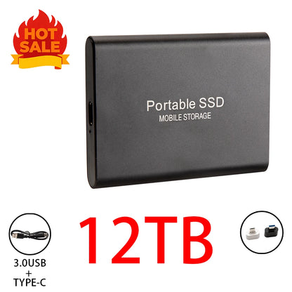 Highly cost-effective external hard drive, durable, efficient, and portable, with 256TB high-speed USB 3.1 Type C