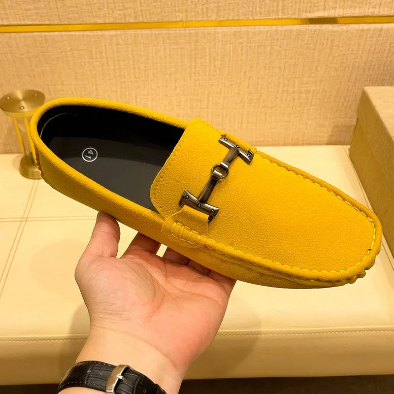 MAEDEF Suede Men Casual Shoes Lazy Shoes Male Breathable Slip-on Mens Driving Flat Shoes Comfortable Boat Shoe Loafers Moccasins