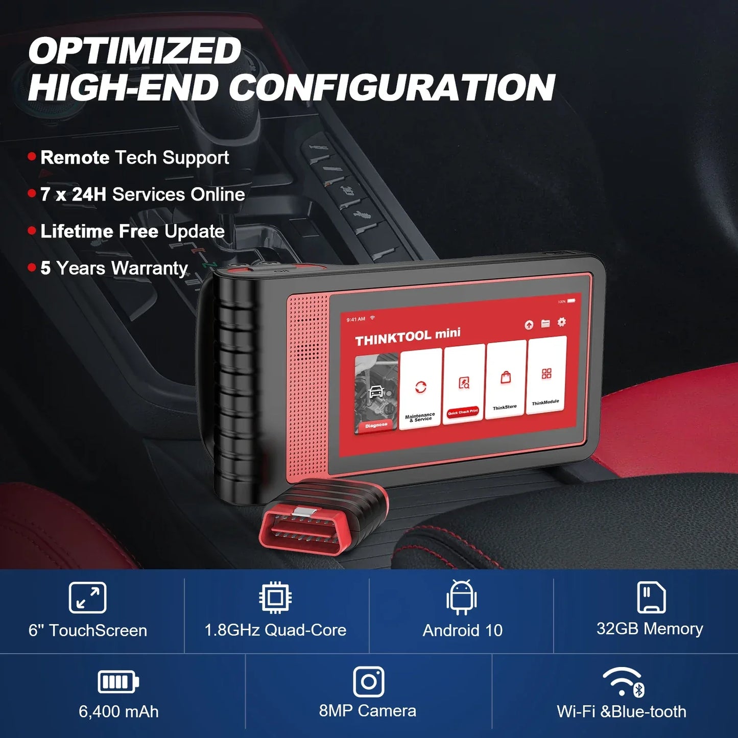 THINKCAR THINKTOOL MINI 2 CANFD Auto Car  Diagnostic Tools Obd2 Scanner Bi-directional Scan Tool 28 Resets Full System Diagnose