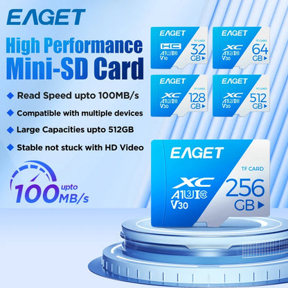 Eaget T1 Memory Card 512GB 256GB 128GB 32GB TF SD Card Class10 UHS-1 Flash Card Memory 64GB 32GB SD Card