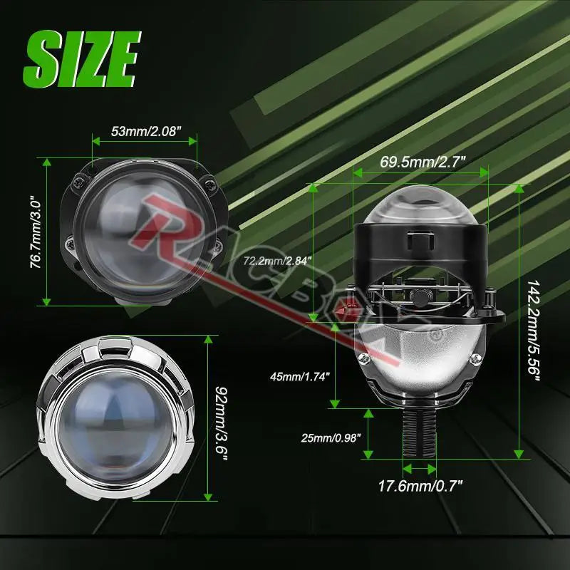 H4 H7 Bi LED Projector Lens 2.5 Inch LED Lights for H4 H7 9005 HB3 9006 HB4 Car Headlight Bulb Hi/Low Beam Retrofit Car Styling