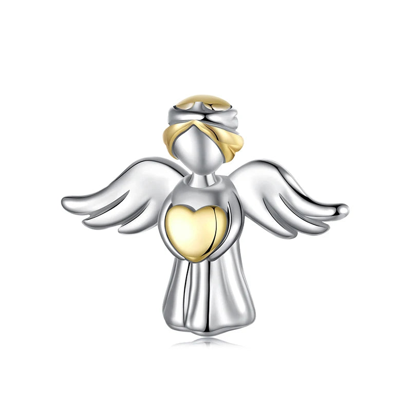 WOSTU Real 925 Sterling Silver Heart Pendents Gifts Charms Beads Fit Original DIY Bracelet Necklace Mother's Day Jewelry for Mom