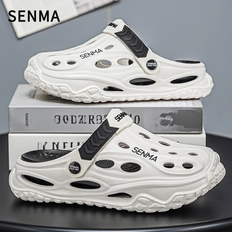 SENMA Summer Men's Thick Bottom Sandals Casual Non-Slip Beach Shoes Comfortable High Elastic EVA Material Men Shoes for Driving