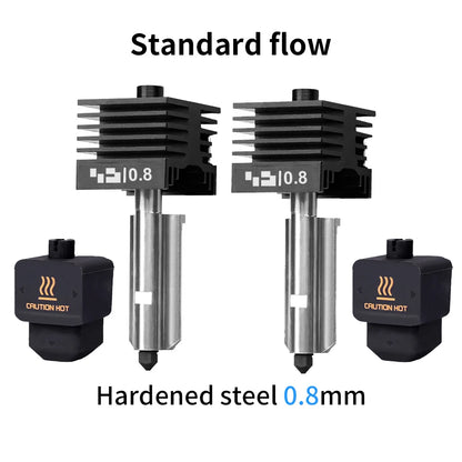 New High Quality H2D H2S H2C Hotend Kit with 0.2/0.4/0.6/0.8mm Hardened steel Nozzle Replace Hotend Kit For Bambu H2D A1/A1mini