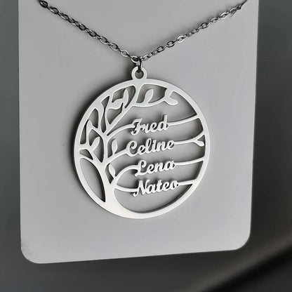Family Necklace Name Necklace Stainless Steel Family Tree Family Tree Gold Tree of Life Necklace Mother's Day gift