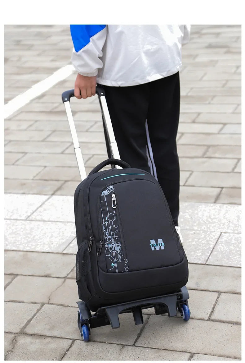 School Rolling backpack bag School Bags with wheels Student wheeled Backpacks for boys Children School Trolley Bag Waterproof