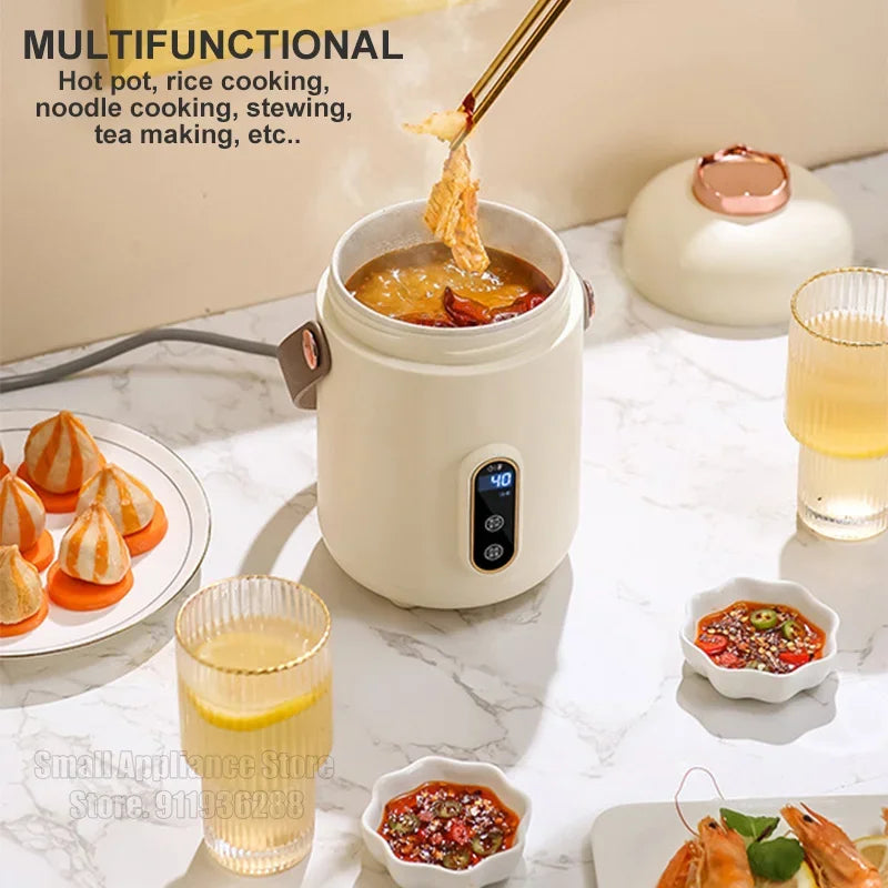 New Mini Rice Cooker Small 600ML Electric Cooker Multifunctional Electric Cooking Pot 12H Reservation Mini Hot Pot For Dormitory