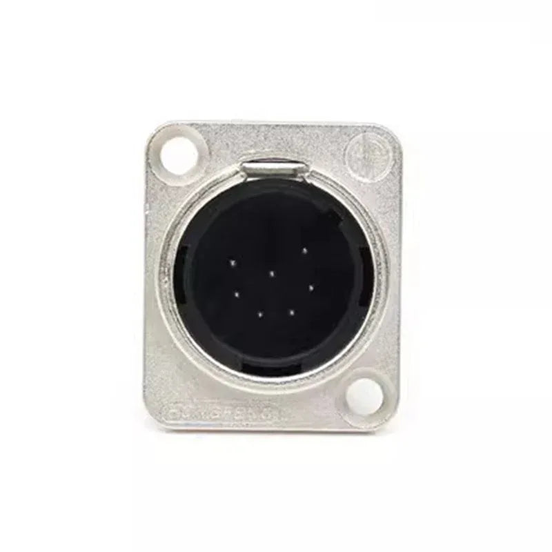 1pcs 3,4,5,6,7 pin Male/Female Black/Silver Metal Square XLR Speaker Panel mount socket Connector