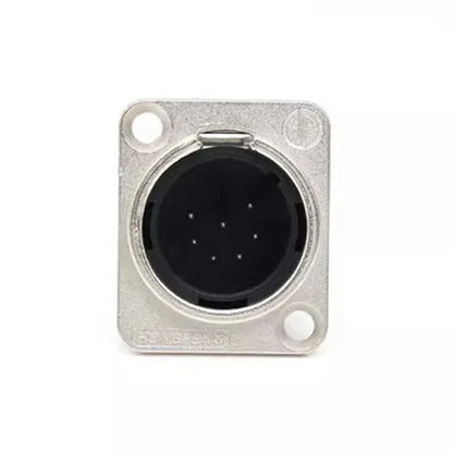 1pcs 3,4,5,6,7 pin Male/Female Black/Silver Metal Square XLR Speaker Panel mount socket Connector