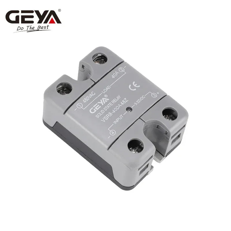 GEYA Single Phase Solid State Relay SSR 10DA 25DA 40DA Relay DC to AC 3-32V Input DC & 24-480VAC Output  VSR8