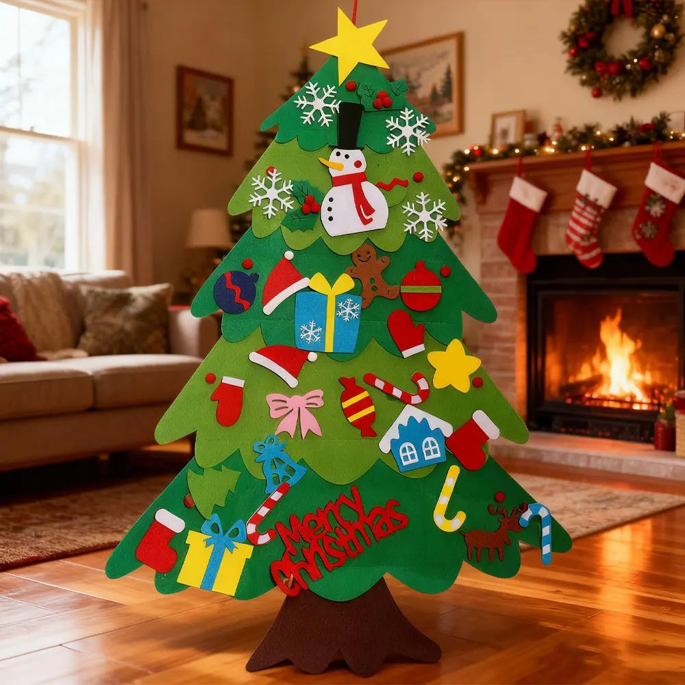22/33/66pcs Felt Christmas Tree Set, Detachable Accessory, Suitable for Party Decoration and Christmas Decoration Accessories