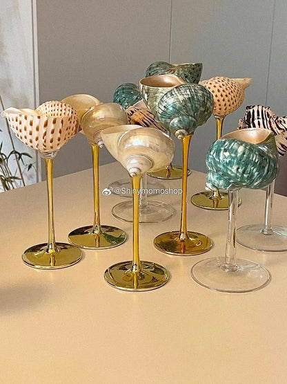 Nordic Handmade Natural Conch Shell Wine Glass Creative Party Drinking Set Ladies' Niche Champagne Glasses Bar High-end Utensils