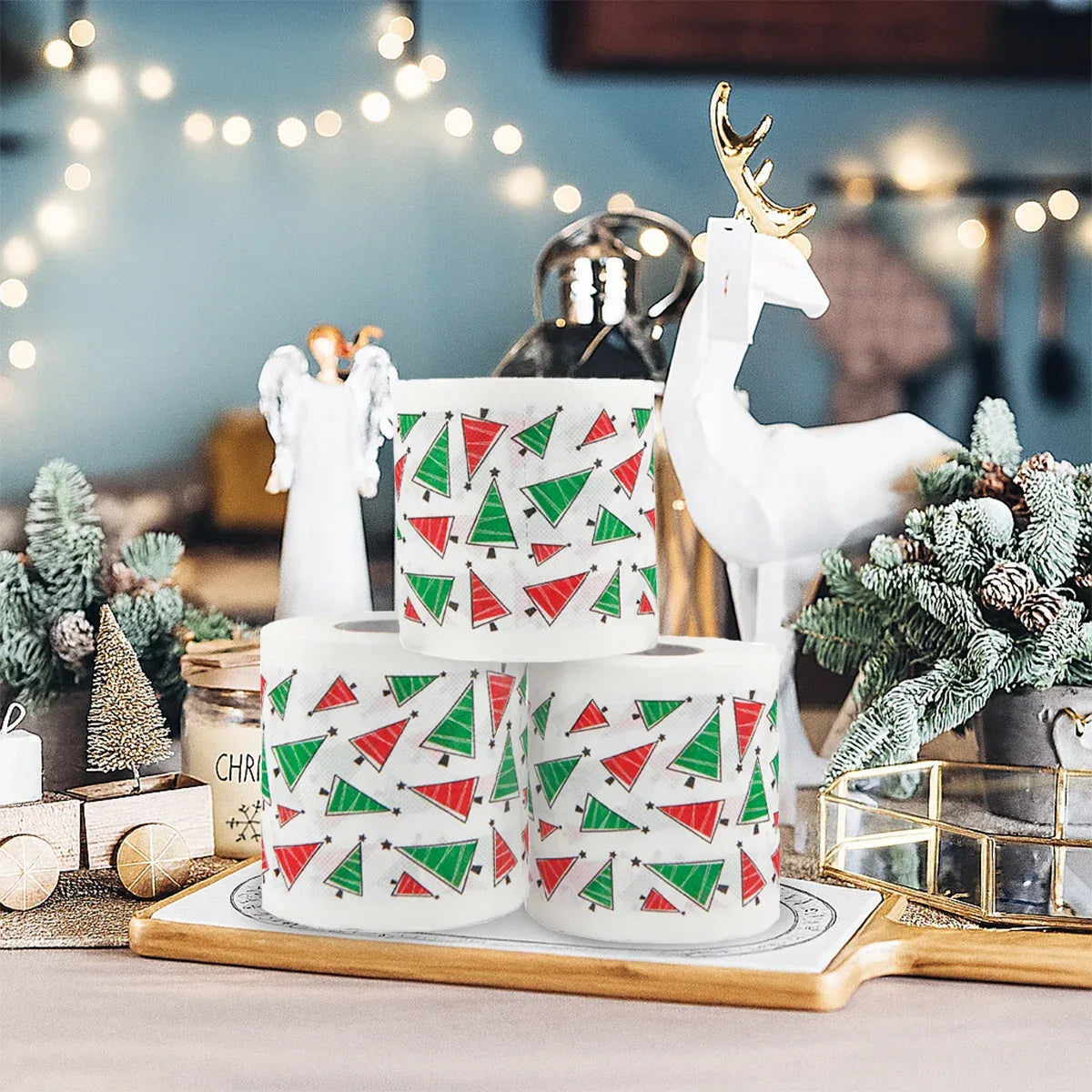 Merry Christmas Toilet Roll Paper Home Santa Claus Bath Toilet Roll Paper Christmas Supplies Xmas Tissue Roll Home New Year
