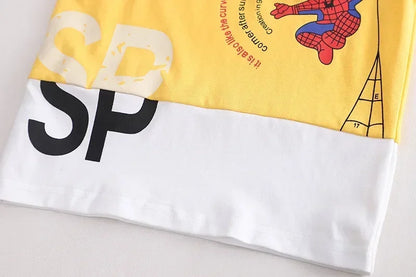 2025 Summer Baby Boys Spiderman Short Sleeve T-shirt+Jeans Sets Clothes Kids Fashion Clothing Outfits Children Sports Suits