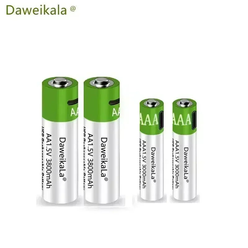 Daweikala rechargeable lithium battery, toy flashlight, MP3 player, 1.5V, AA, 3800mAh/AAA, 3000mAh