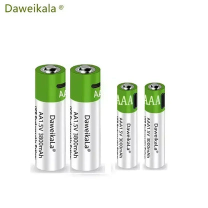 Daweikala rechargeable lithium battery, toy flashlight, MP3 player, 1.5V, AA, 3800mAh/AAA, 3000mAh