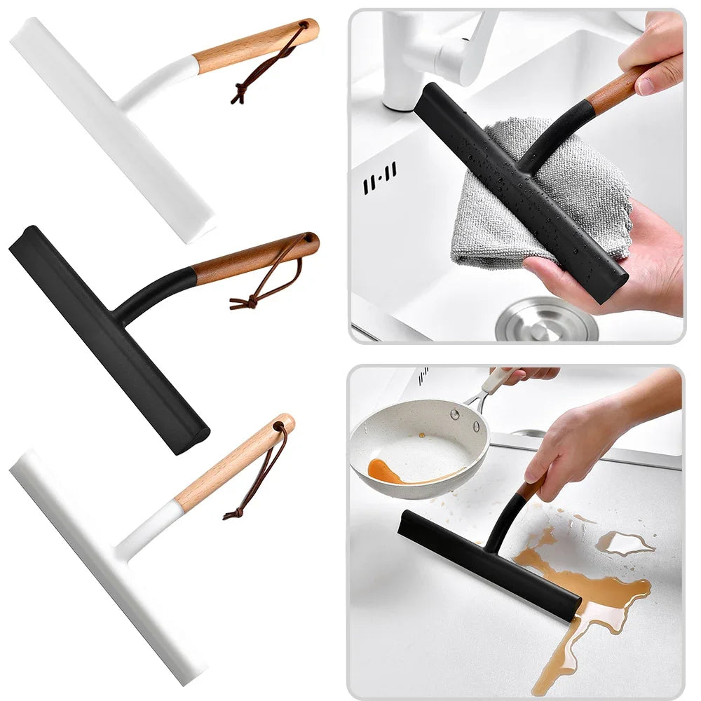 1Pcs Non-Scratch Soft Silicone Squeegee Kitchen Sink Countertop Squeegee Window Mirror Water Wiper Clean Scraping Film Scraper