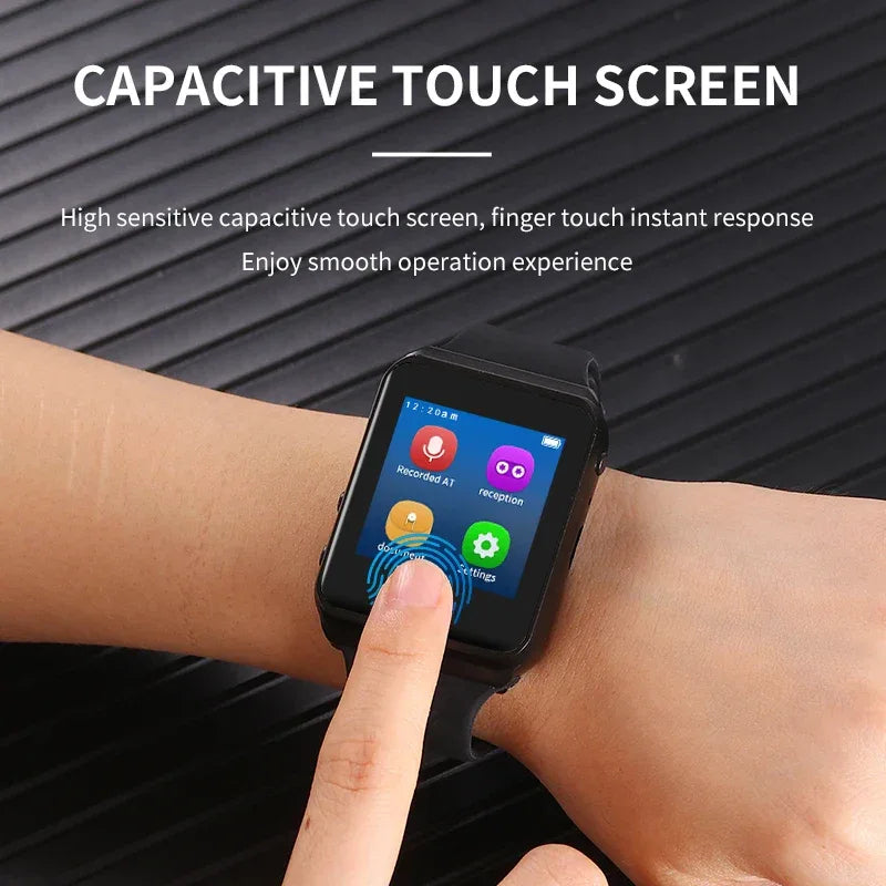 Metal Bluetooth watch MP3 music player HiFi audio quality Bluetooth 5.0 support TF card FM FM/e-book/pedometer wristband MP4