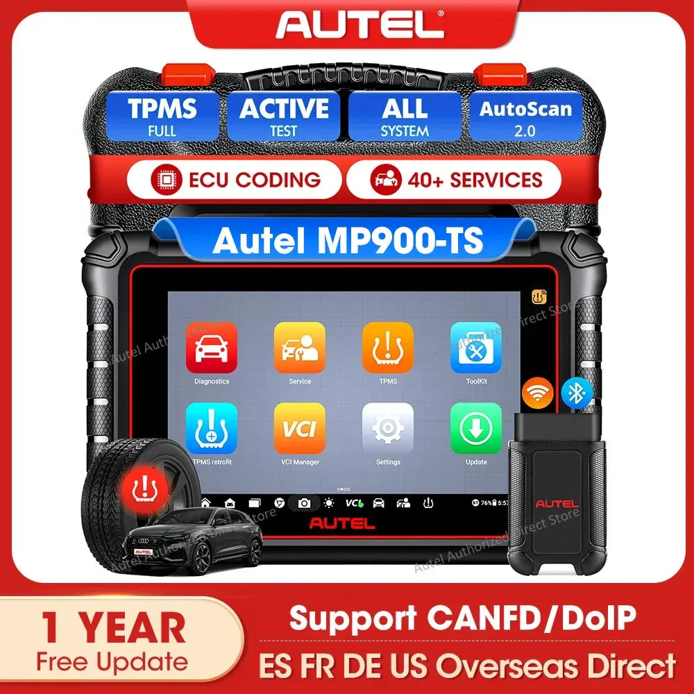 Autel MaxiPRO MP900TS OBD2 Scanner TPMS Diagnostic Tool ECU Coding, Active Test, 40+ Services, CAN FD&DOIP Upgraded of MK808S-TS