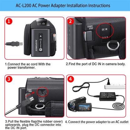 AC-L200C L200B L200D L25B AC Power Adapter Camcorder Charger for Sony Handycam DCR-SX/SR/HC/PC/DVD/HDR-CX/HDR-XR/NEX-VG Series