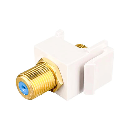 ZoeRax 10-Pack Coaxial Keystone Jack Insert, Gold-Plated RG6 Keystone Jack Insert F-Type Keystone Connectors