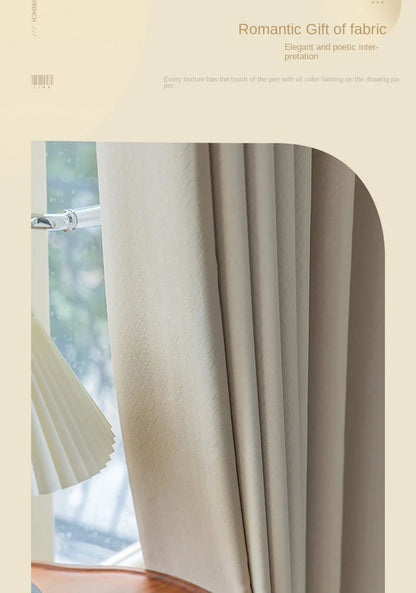 French Cream Style Bay Window Drape Bedroom Thick Full Blackout Curtain Hotel Soundproof Drapes Large Area Living Room Curtains