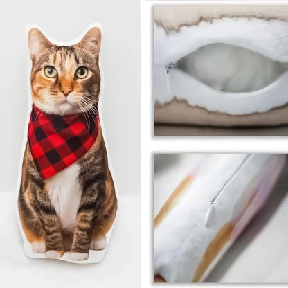 Portrait pet cat dog picture custom pillow for Christmas, Thanksgiving, pet commemoration, various animal plush pillows
