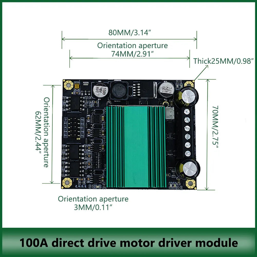 DC 12V~48V 100A High Power H-bridge DC Motor Controller Drive Module High Frequency H-bridge Dual Channel Motor Module Driver
