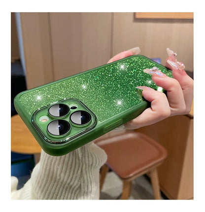 Fashion Bling Glitter Phone Case  For iPhone 16 E 15 Pro Max 14 Plus 13 12 11 Luxury Shockproof Bumper Silicone Clear Back Cover